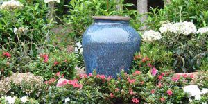 Garden with acrylic pot